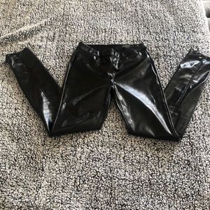 Blank shiny patent pleather skinny jeans sz 25